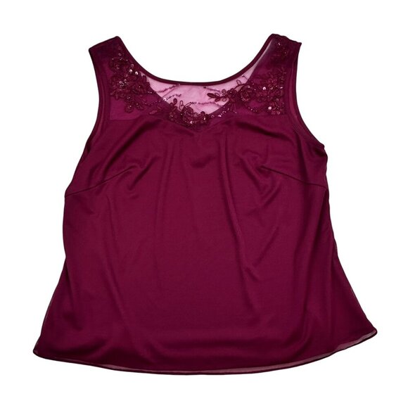 Azazie Maura Mulberry Pantsuit Sequins Chiffon 3- Piece Special Occasion SZ 12 - Picture 4 of 16